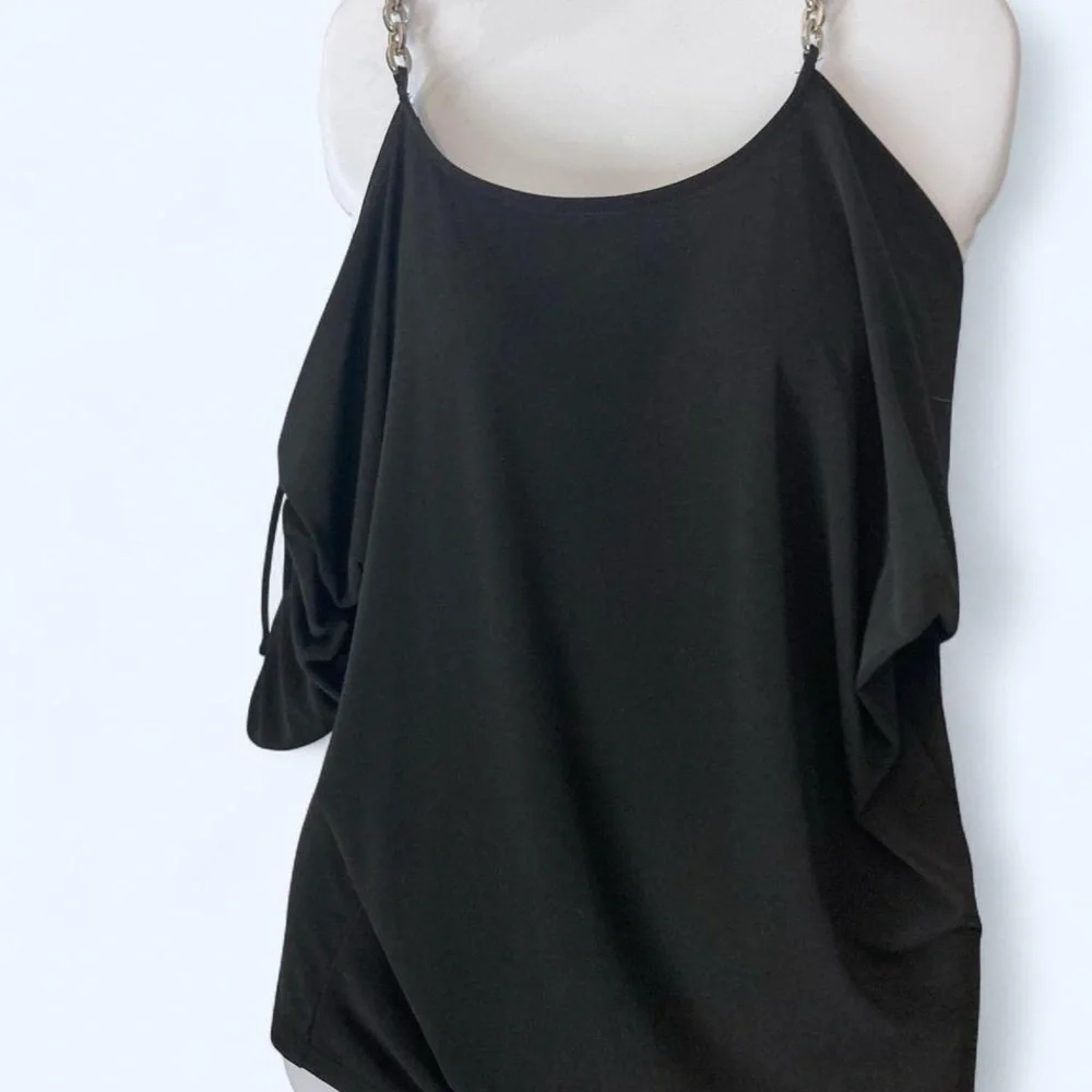 Michael Kors Chain Strap open shoulder blouse XS